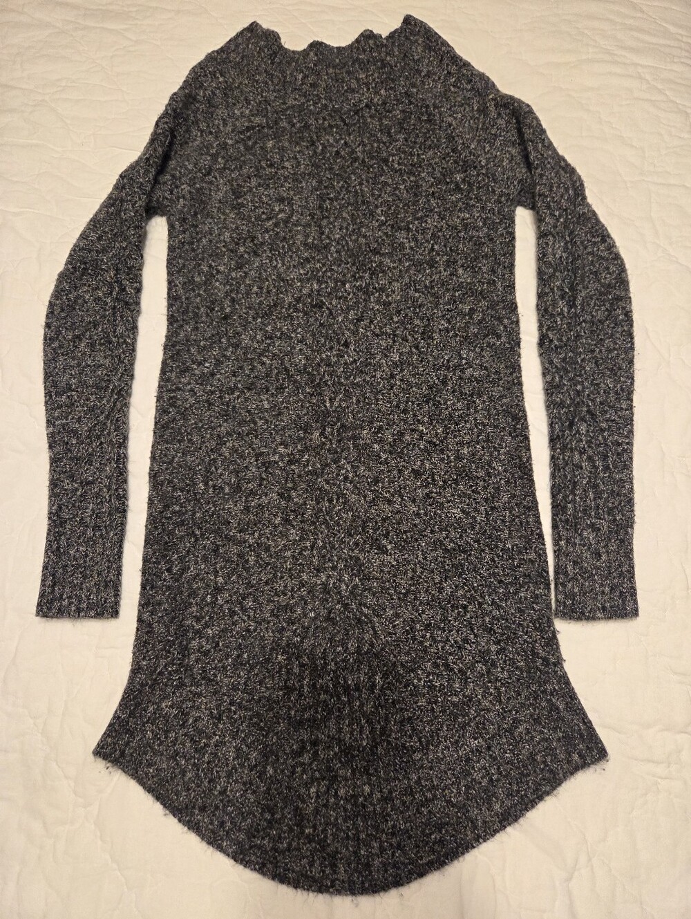 PrAna Organic Cotton Blend Marled Sweater Dress Gray / Black XS Great Condition